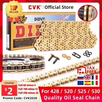 

CVK High Quality Motorcycle O-ring Oil seal Chain Sets For 428 DID chain 136 Link 520 525 530 chains 120 Links with Facotry Sale