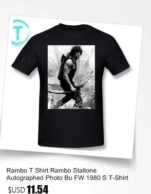 Rambo T Shirt Rambo Stallone Autographed Photo Bu FW 1980 S T-Shirt Cotton Men Tee Shirt Print Cute Plus size Streetwear Tshirt