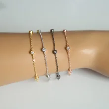 2017 sparking bling 3 мм ободок cz charm 4 шт станция простая цепочка для
