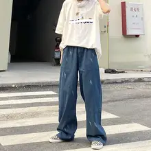 Dark jeans High street Wash Loose leg jeans Men and women jeans Hip hop jeans skateboard pants y2k jeans woman jeans streetwear