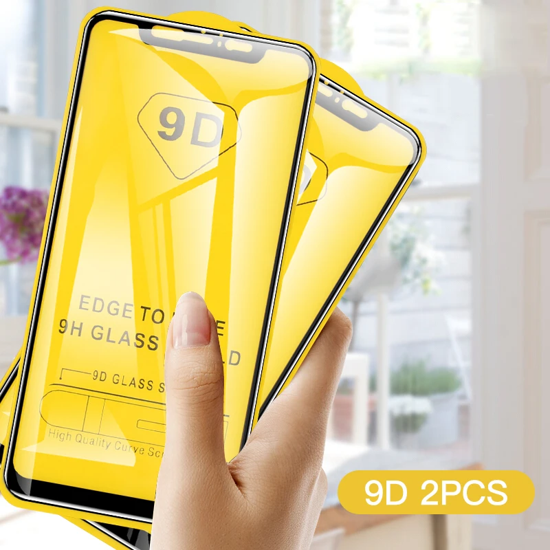

2Pcs 9D Screen Protector Tempered Glass For Xiaomi Mi A2 Lite Pocophone F1 F2 Play Mix 2 2S Note 3 4 Redmi Go S3 Protective Film