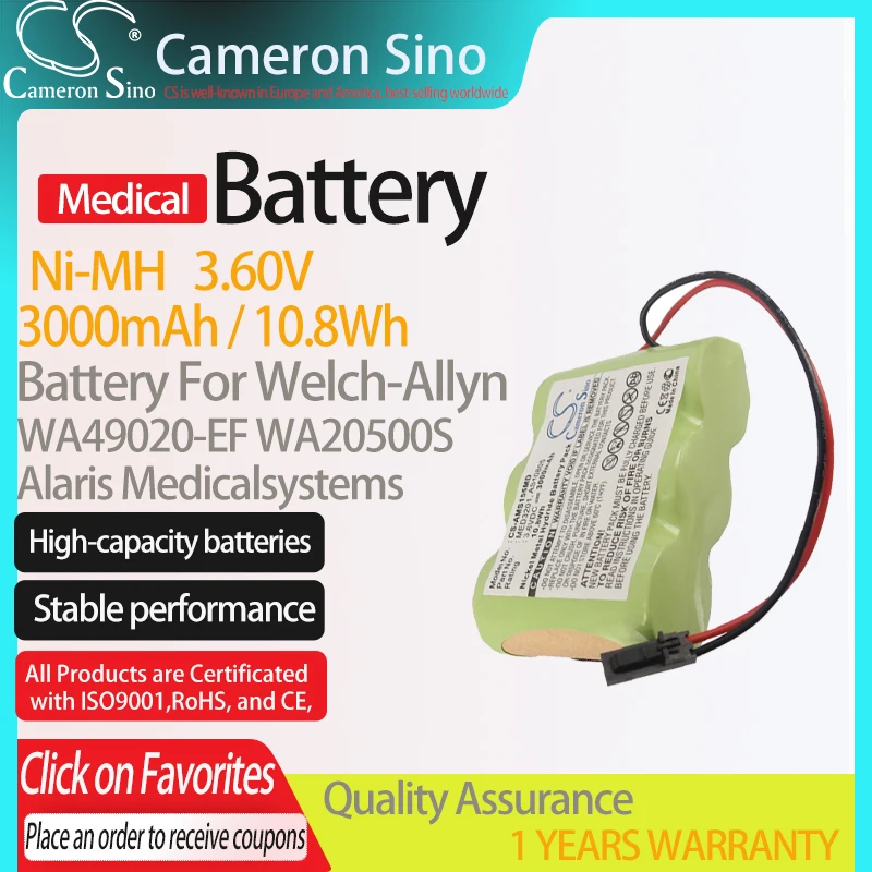 Cameronsino Batteria Per Welch-Allyn Wa49020-Ef Adatto A Batteria Medica 2860729 3000Mah/10.8Wh Della Sostituzione Di Alarm Is Medicalsystems