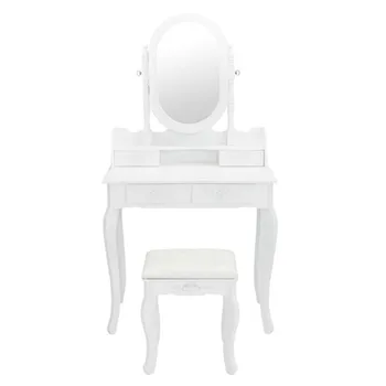 

Dressers Single Mirror Jewelry Cabinet 4-Drawer Dresser White