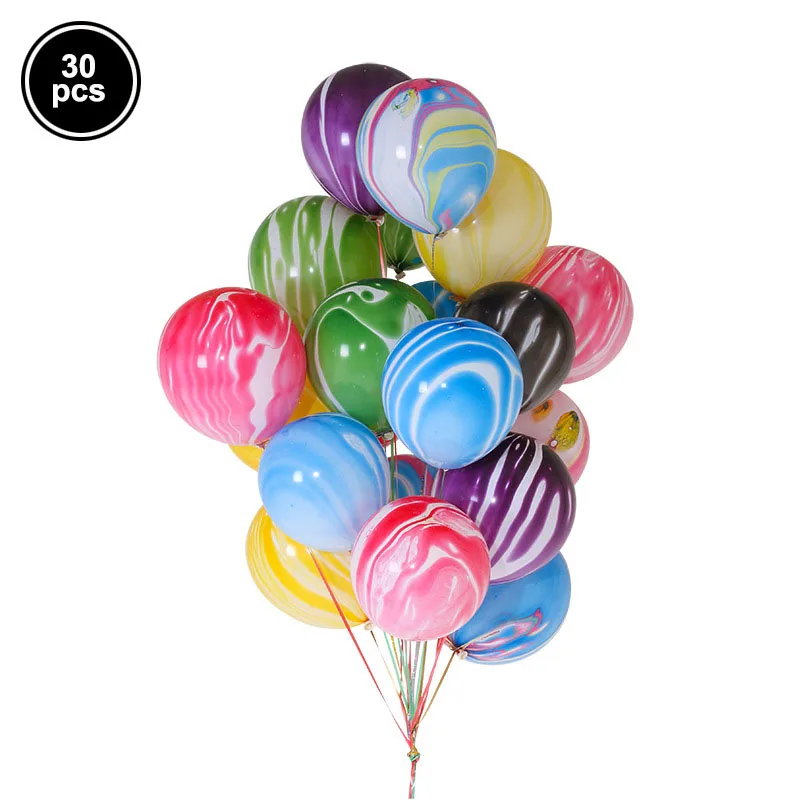 30 шт. 12 дюймов мраморные латексные шары радужные мраморные шары для свадьбы Детские воздушный шар для вечеринки на день рождения рождественские украшения - Цвет: mix