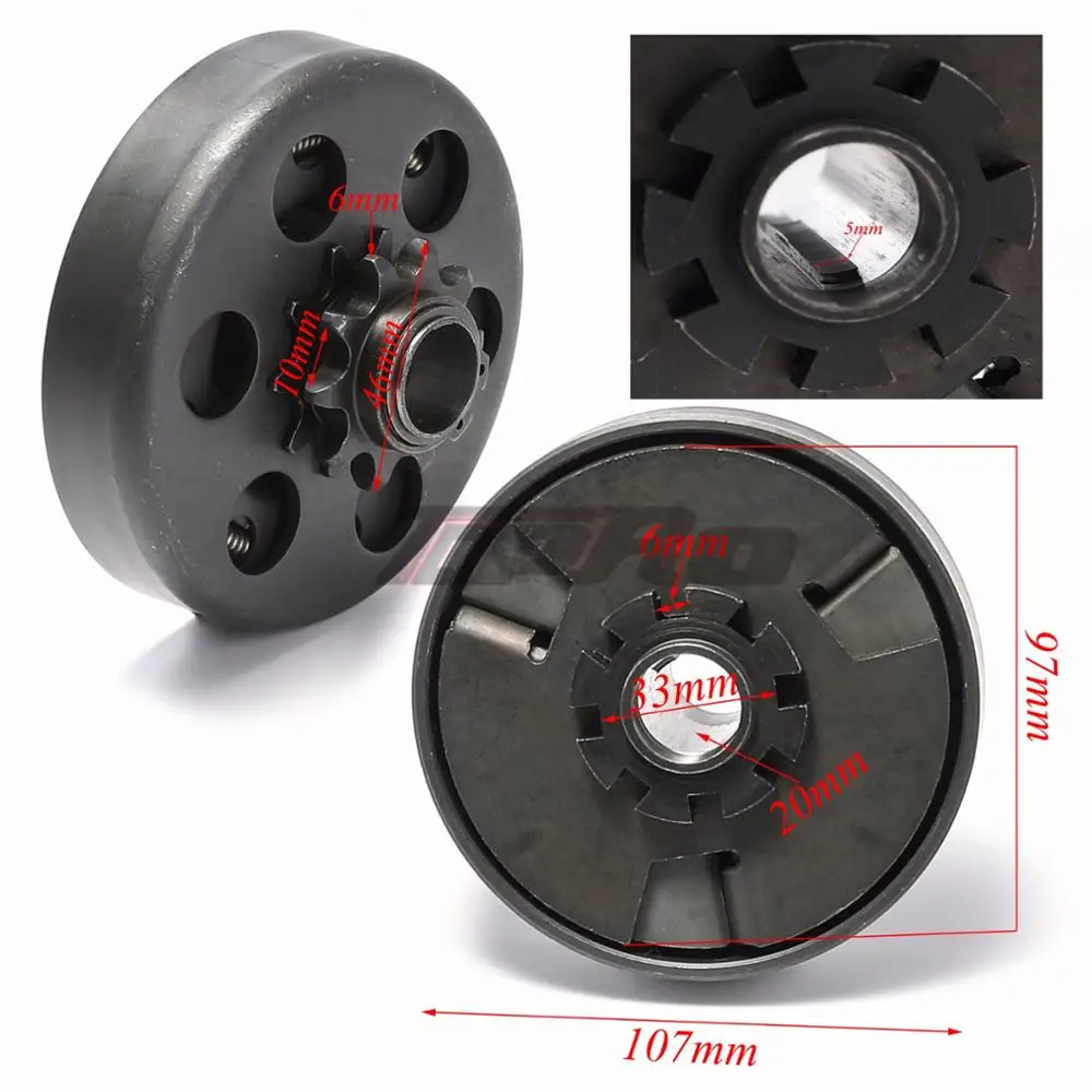 

TDPRO Centrifugal Clutch 20MM 10T Fr 420 Chain Automatic Clutchs For Honda Go kart Fun Minibike Buggy 7HP 170F 210cc Engines