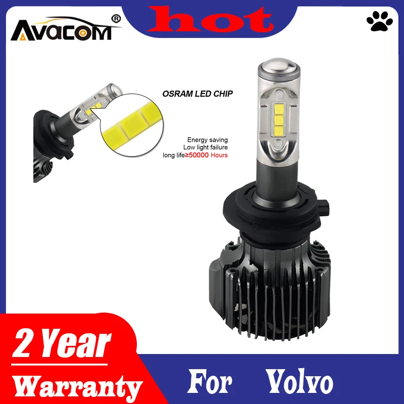 Avacom H4 LED Car Headlight 12V 6500K V2 Bulbs Auto Fog Light For Volvo XC90/S60/XC60/S80/V40/S40/V70/V50/240 |