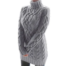 

Sale Elegant Women Winter Warm Turtleneck Sweaters Knitted Female Long Pullovers Slim Solid Color Knitwear Bodycon Club Tops