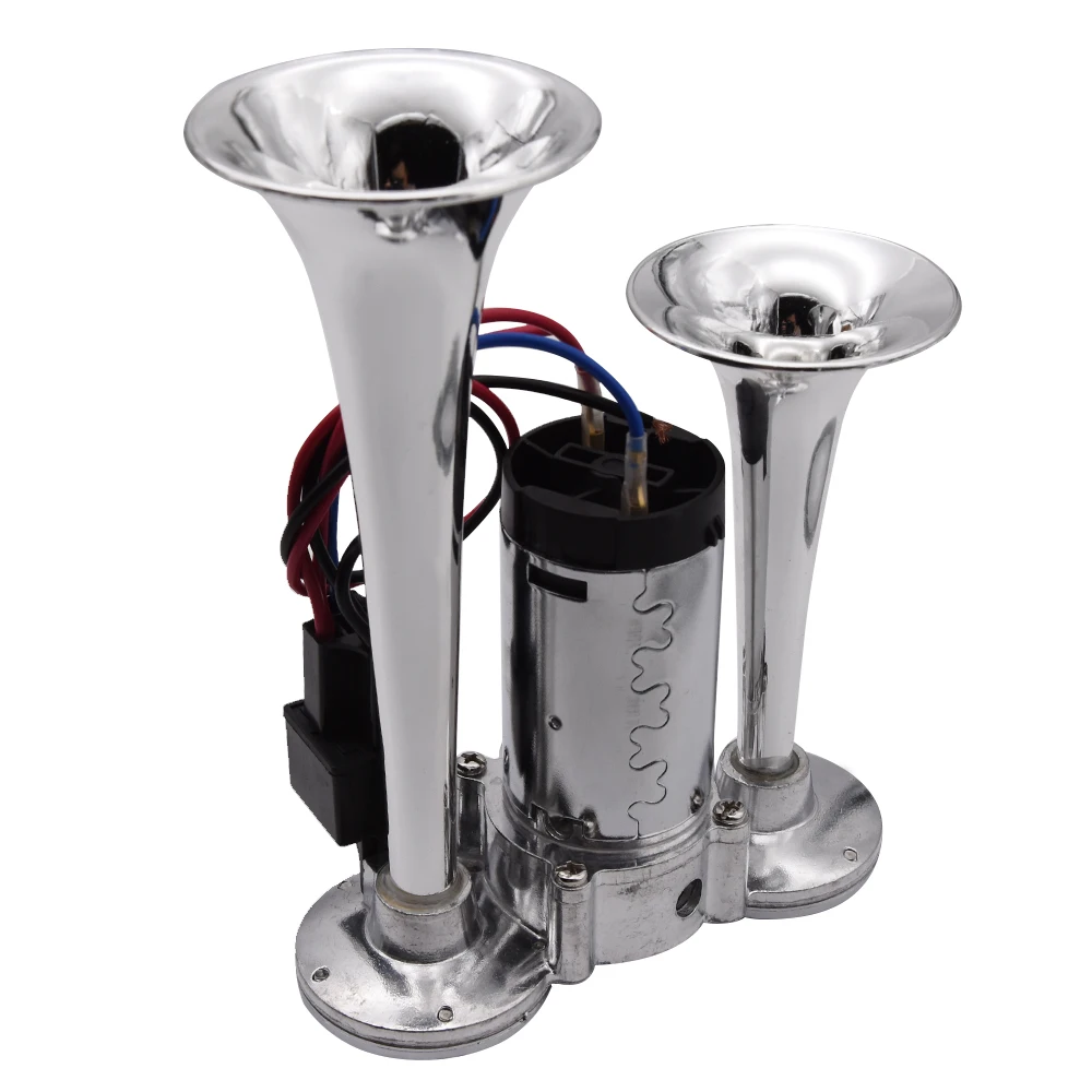 Motorcycle Car 12V Compressor Air Horn with Wires Relay Dual Trumpet 110DB Super Loud Horn Bocina for Boat Lorry Truck Auto car siren horn car air horn motorcycle horn air horn