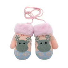 Милые утепленные бархатные зимние перчатки с рисунком медведя для маленьких мальчиков и девочек; подарок для детей; детские перчатки