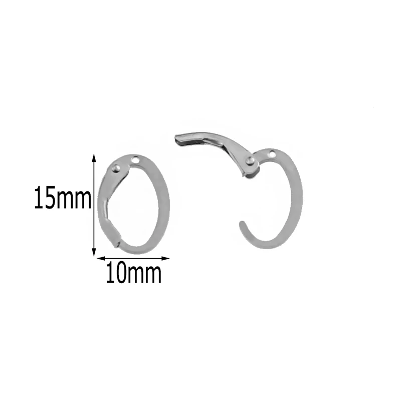 Oval French hook 20 шт./лот, серьги из нержавеющей стали, стальной тон, фурнитура для французских сережек, крючки для проволоки, для женщин, сделай сам, аксессуары для изготовления ювелирных изделий - Окраска металла: Oval French hook