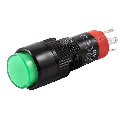 

AC 110-380V Momentary Type Green Round Cap Panel Mount Push Button Switch