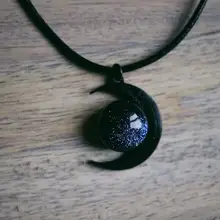 Черное колье-чокер с Луной-черная луна и синий золотой камень ожерелье-хрустальное ожерелье-ведьмы ювелирные изделия-Небесный подарок