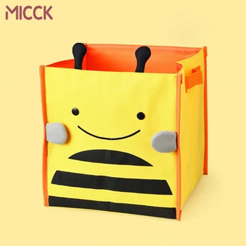

MICCK Cartoon Animal Storage Box Canvas 3D Cartoon Embroidery Foldable Clothes Storage Bins For Nursery Kid Toys Organizers Box