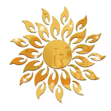 EBay Горячая Распродажа акриловое зеркало в форме подсолнуха Наклейка на стену Детская гостиная художественное оформление стены в спальне стикер s P210