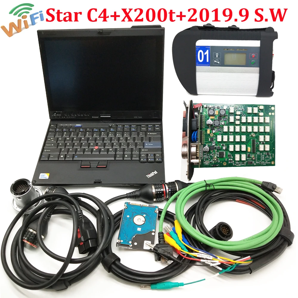 

Function Well MB Star C4 SD Connect Car Diagnostic Scanner Star C4 Diagnosis V2019.09 Software With X200T Laptop Ready to Work