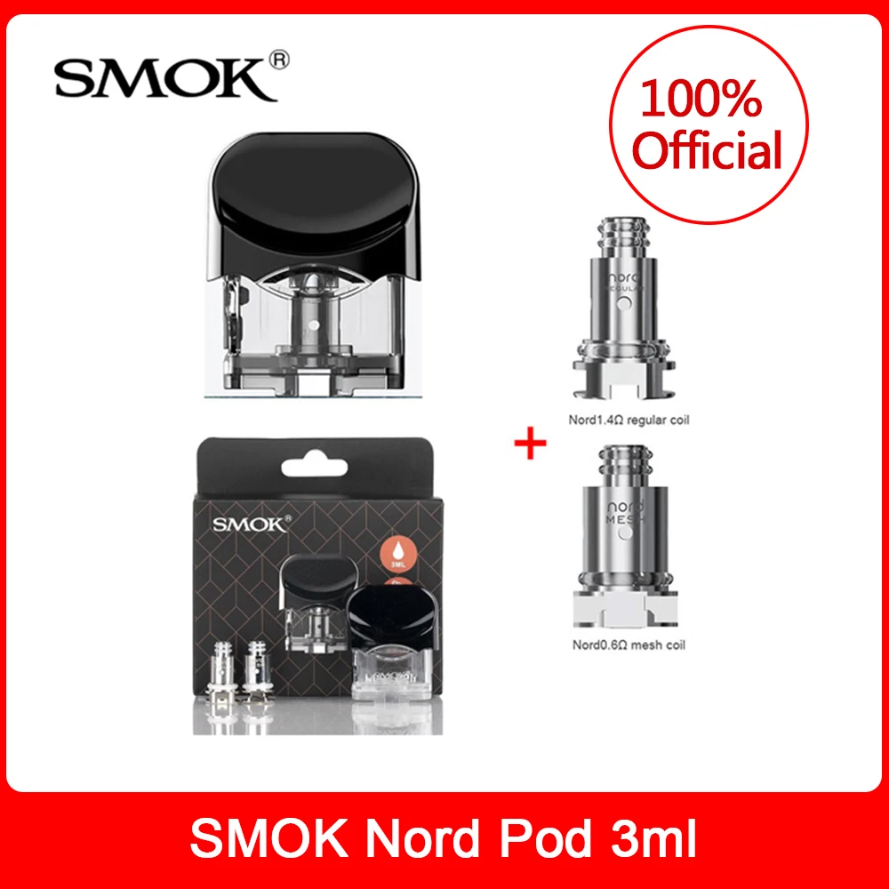 Оригинальный сменный бак SMOK Nord 3 мл испаритель с 2 катушками для электронной