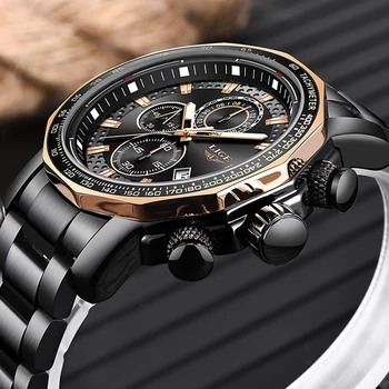 

LIGE New Casual Mens Watches With Stainless Steel Top Brand Luxury Sports Chronograph Quartz Watch Men Relogio Masculino 2020