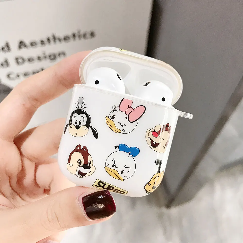 Милый прозрачный чехол-распылитель kawaii для Airpods Микки Минни Маус идеальный дизайн для Apple Airpods2 bluetooth чехол для наушников