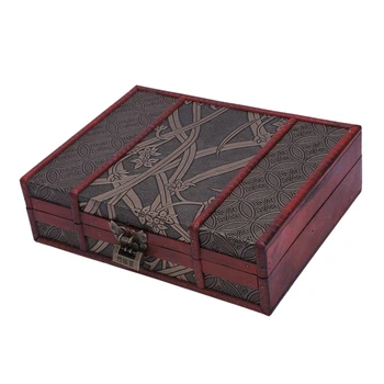 

Wooden Storage Jewelry Box Big Vintage Wood Box with Metal Lock Wedding Gift Packaging Manual Desktop Decoration #3