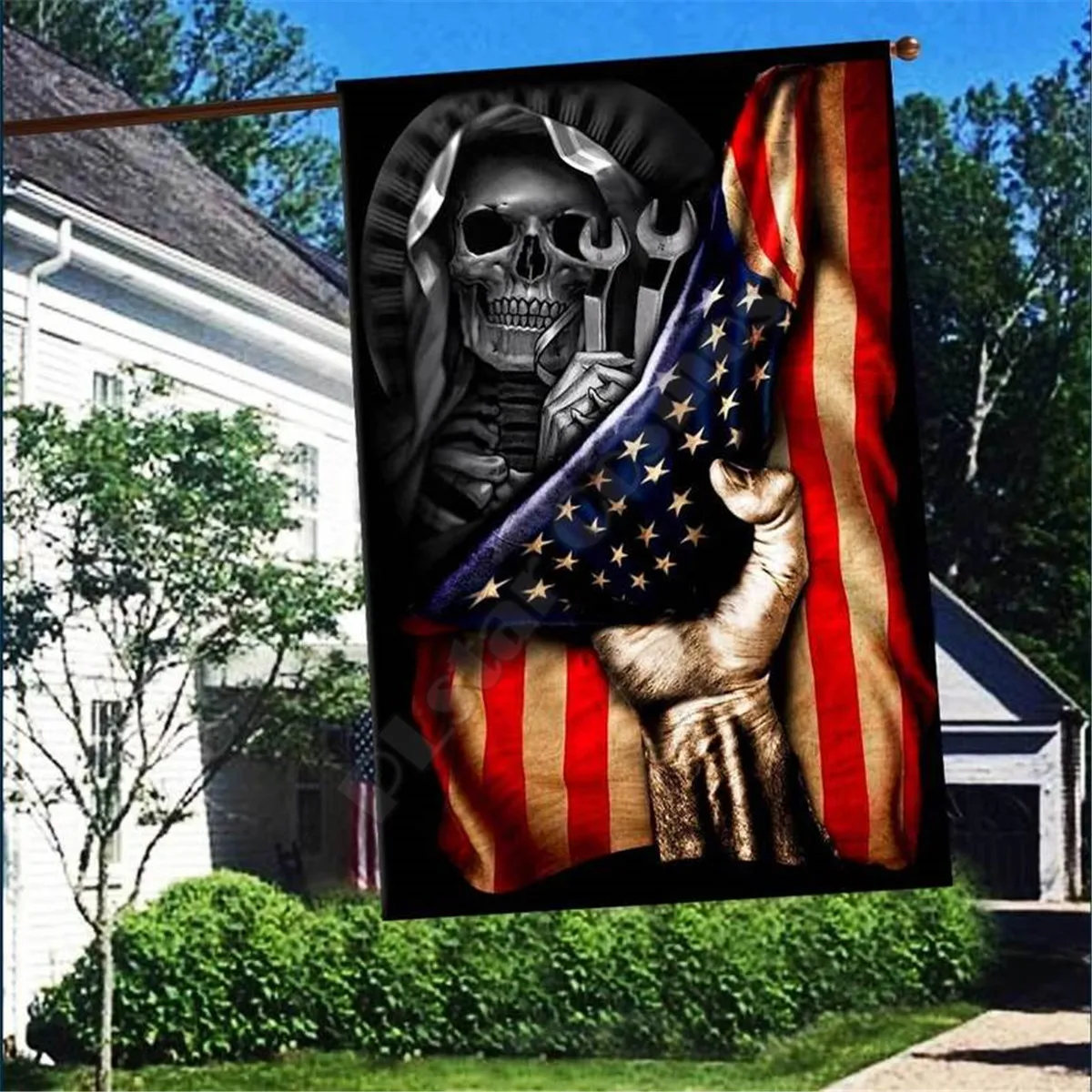 

Ironworker Flag 3D Full Printing Thermal Transfer Garden Flags Hanging House Decoration Double-sided Printing