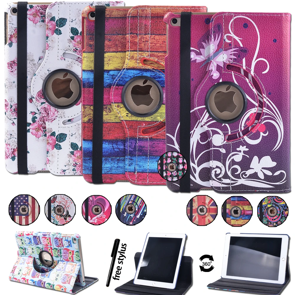 

2020 New 360 Degree Rotating Leather Cover Case for Apple Ipad Mini 4/5 7.9 Inch Scratch Resistant Foldable Tablet Case + Pen