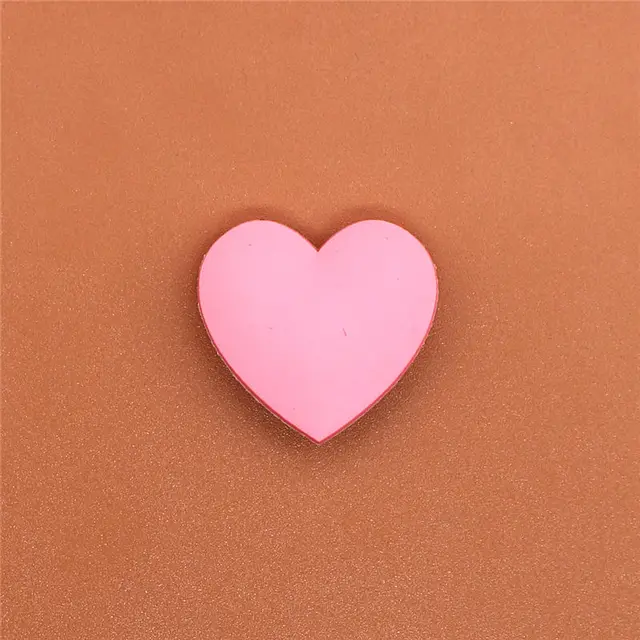 Single Sale 1pcs Shoe Charms Cartoon Heart-shaped Garden Shoe Accessories Buckle Decorations Fit Croc Wristband JIBZ Kids X-mas Pink Heart-shaped