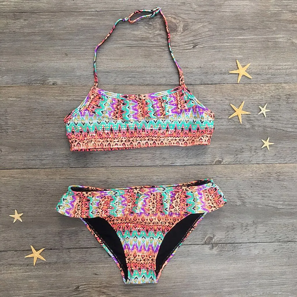 2020 Kawaii Baby Girls Beach Bikini Sets Summer Designer Floral Print Beachwear Tankini Brazilian Bathing Suit TwoPiece Swimsuit |