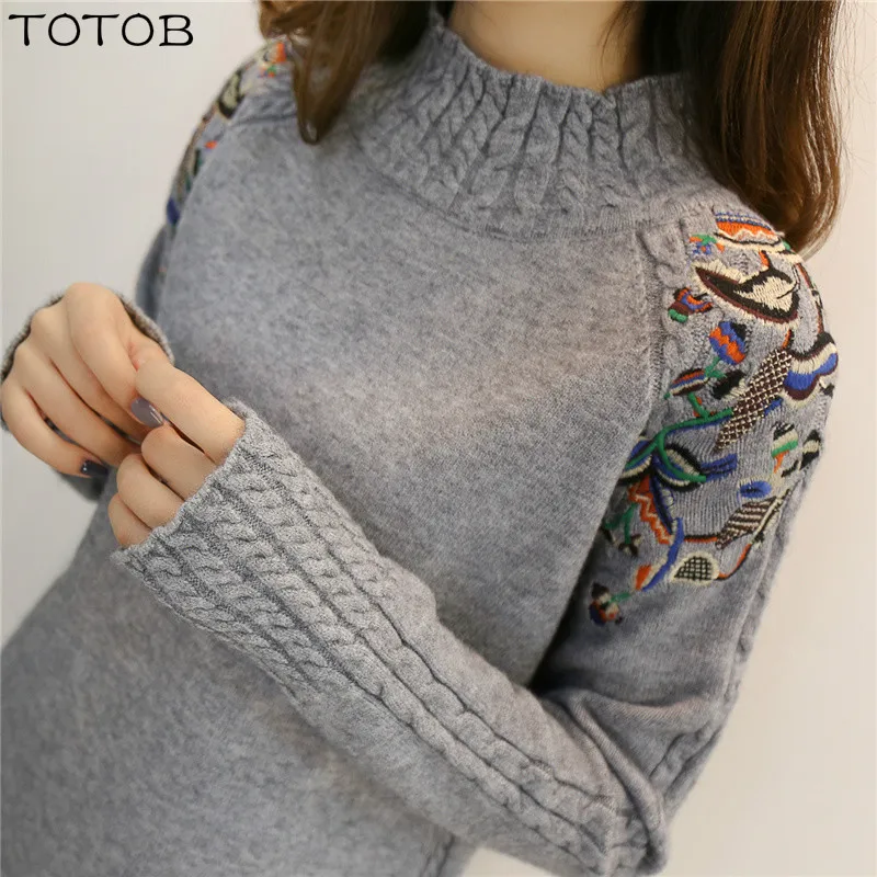 2019 Korean Fashion Women Sweaters and Pullovers Sueter Mujer Ruffled Sleeve Turtleneck Solid loose Sexy Elastic Tops | Женская одежда