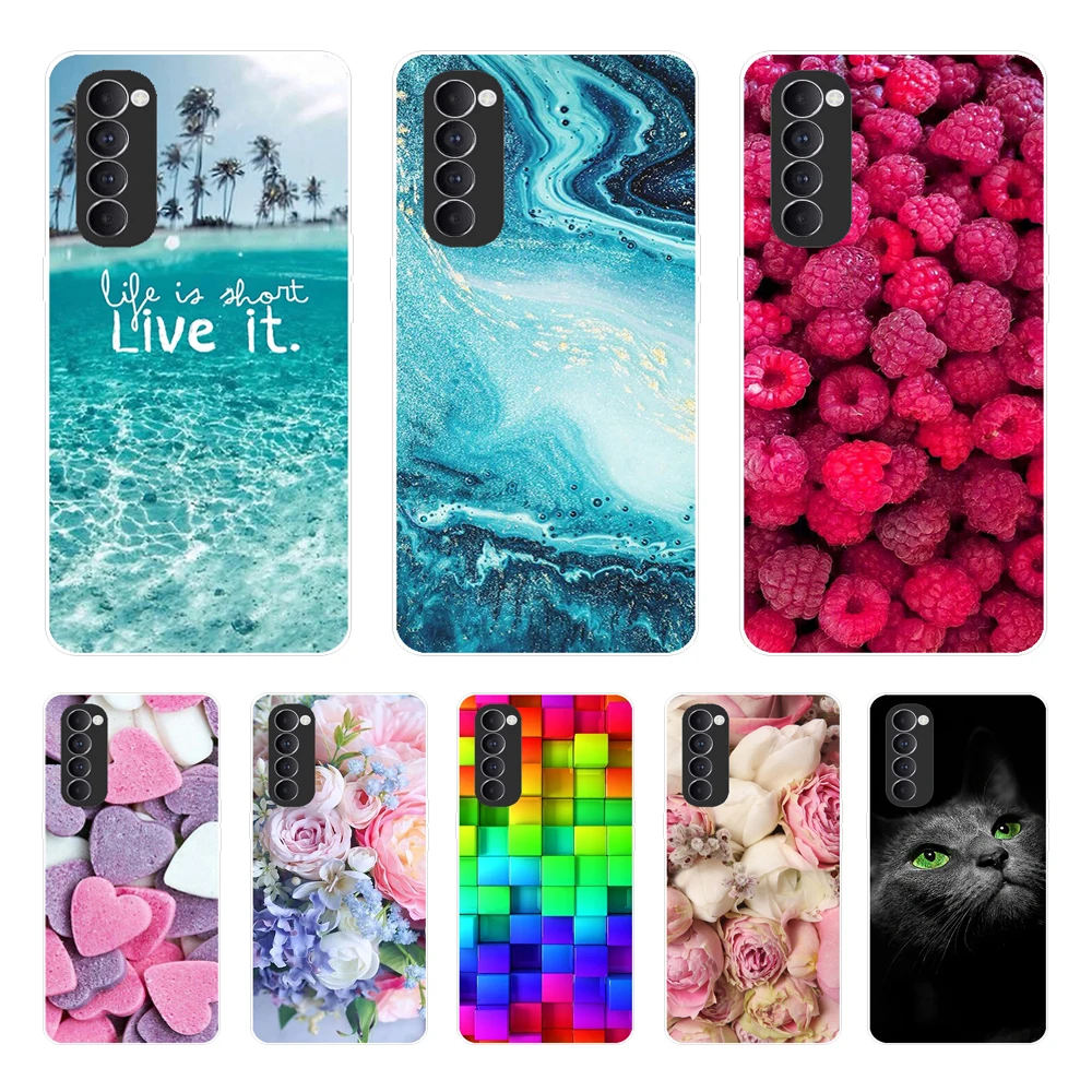Per Oppo Reno 4 Pro Custodia Cph2109 Paraurti Silicone Tpu Cover Morbida Per Telefono Per Oppo Reno 4 Pro 4G Custodie Cartoon Fundas Reno4 Pro 4G