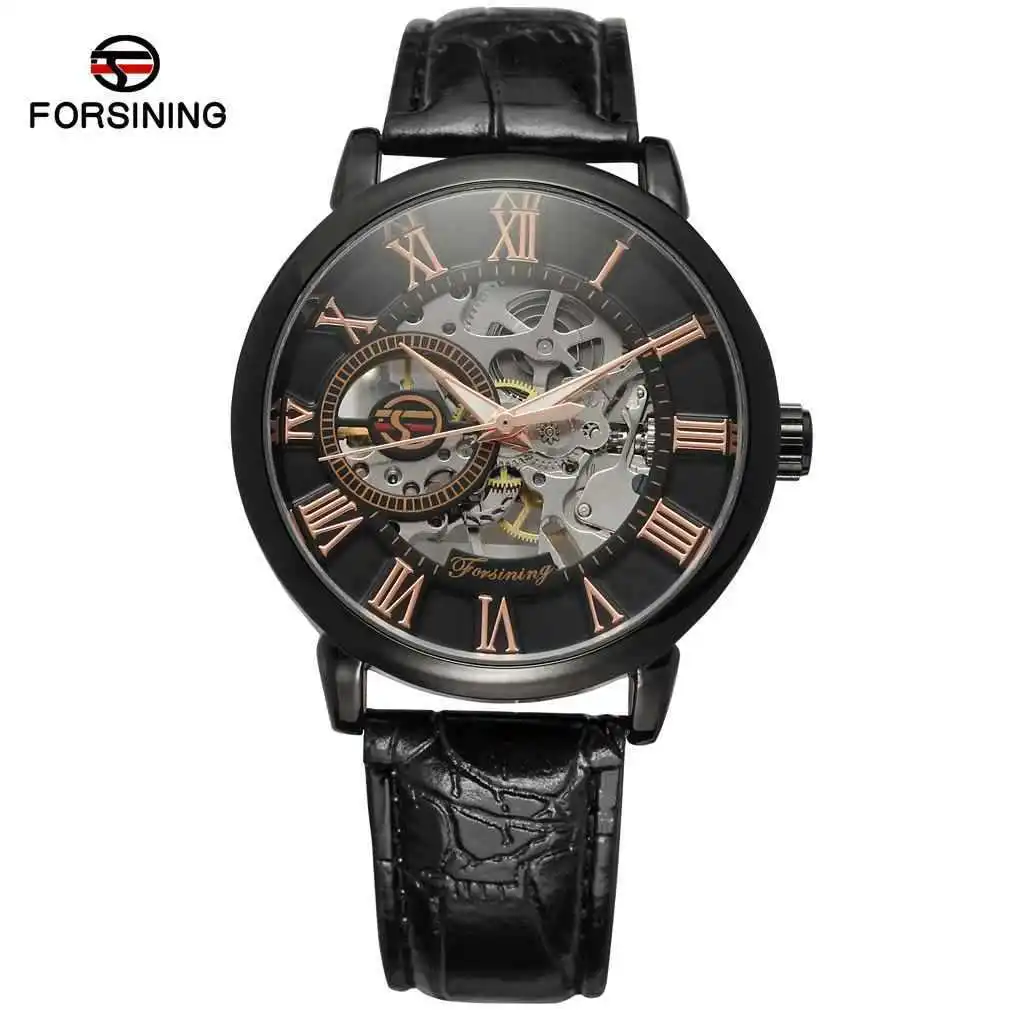 

Winner forsining Fully Automatic 8073 Hollow out Analog Watch Belt Watch