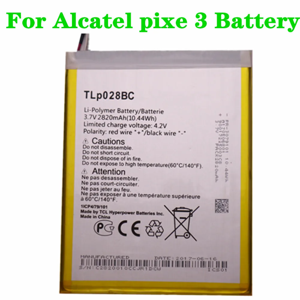 Аккумулятор TLP028BC для Alcatel Tab pixe 3 Сменный аккумулятор телефона планшета TLp028BD |