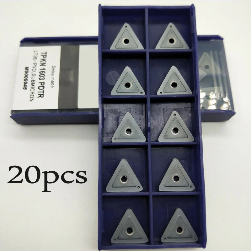 

Top Selling 20pcs TPKN 1603 PDTR Milling Insert Metalwork Tool Set TPKN1603 PDTR LT30 -PVD For Processing Steel 2019