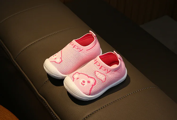 Обувь для малышей, обувь для маленьких девочек и мальчиков, нескользящая обувь с мягкой подошвой, носки-тапочки, розовый, серый, черный, 6 размеров, 3 вида, Tx09 - Цвет: pink 1991