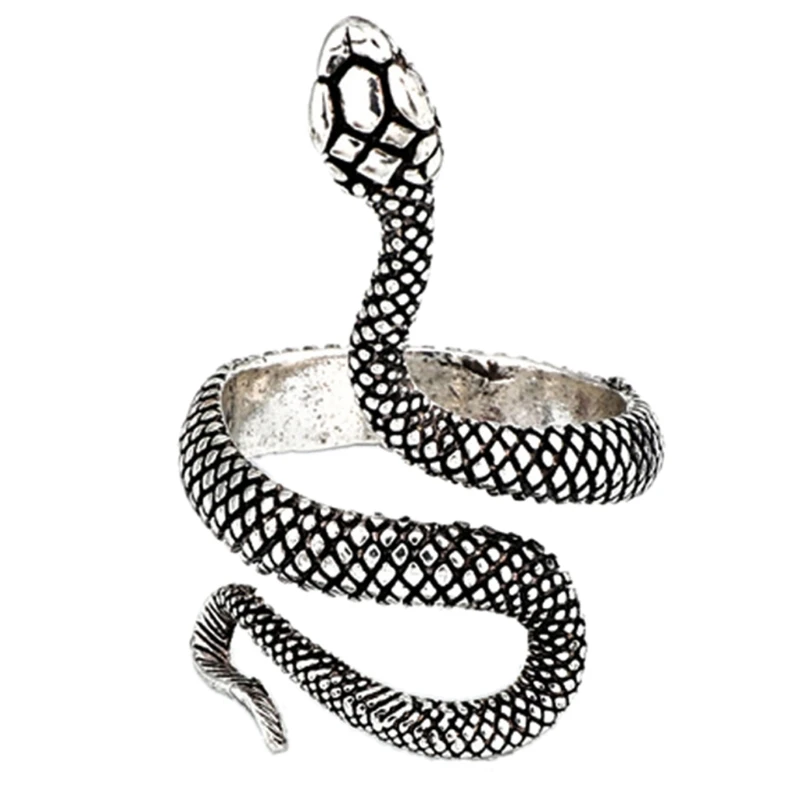 Anillo de serpiente Vintage para hombre y mujer, sortija de plata, estilo  gótico, Punk, ajustable, Animal, A5KE|Anillos| - AliExpress