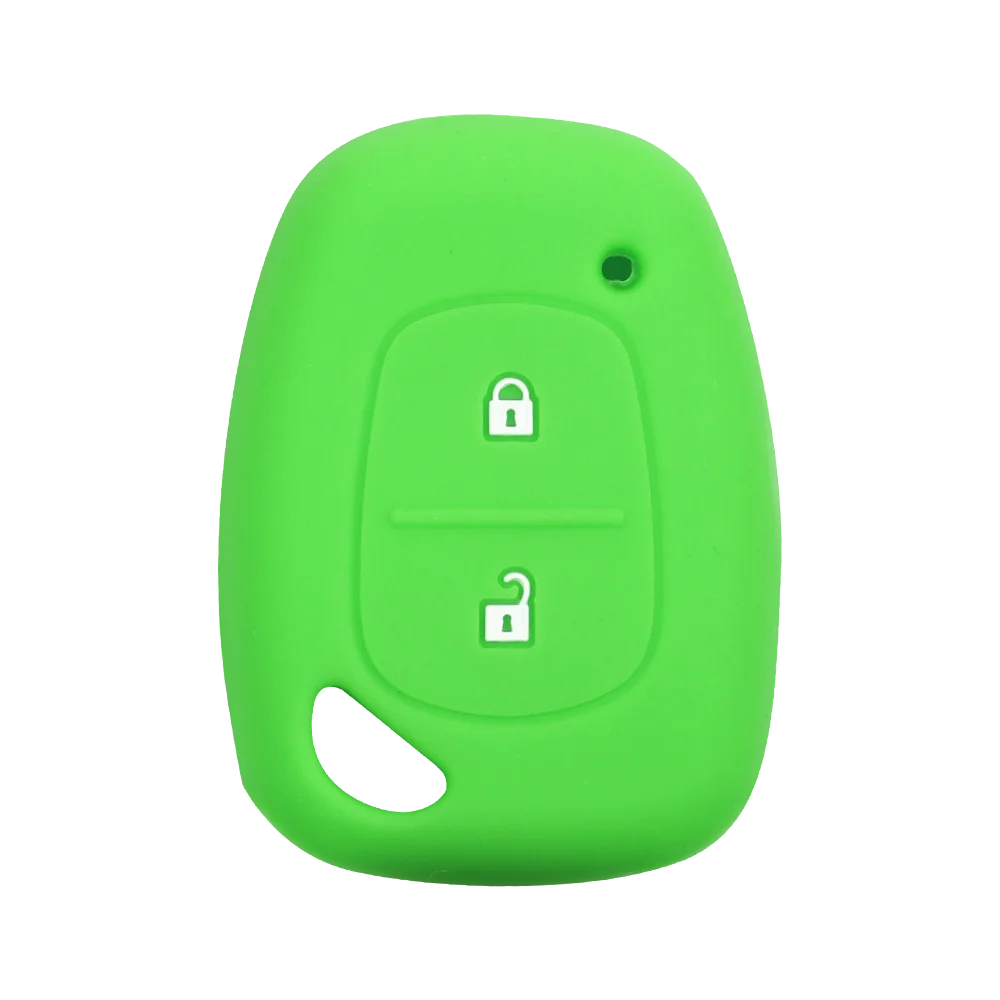 KEYYOU силиконовый чехол для ключа автомобиля для Vauxhall/Opel Vivaro/Renault Movano Trafic Renault Kangoo 2 кнопки дистанционного ключа чехол - Название цвета: Зеленый
