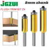 3pc 8mm Flush Trim bit Z4 Pattern Router Bit Top & Bottom Bearing Bits Milling Cutter For Wood Woodworking Cutters ► Photo 1/6