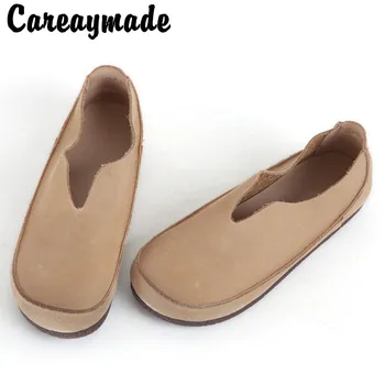 

Careaymade-Spring New Original Vintage genuine Leather Handmade Shoes,mori girl Flat Shoes Soft a Pedal Pregnant Women Shoes