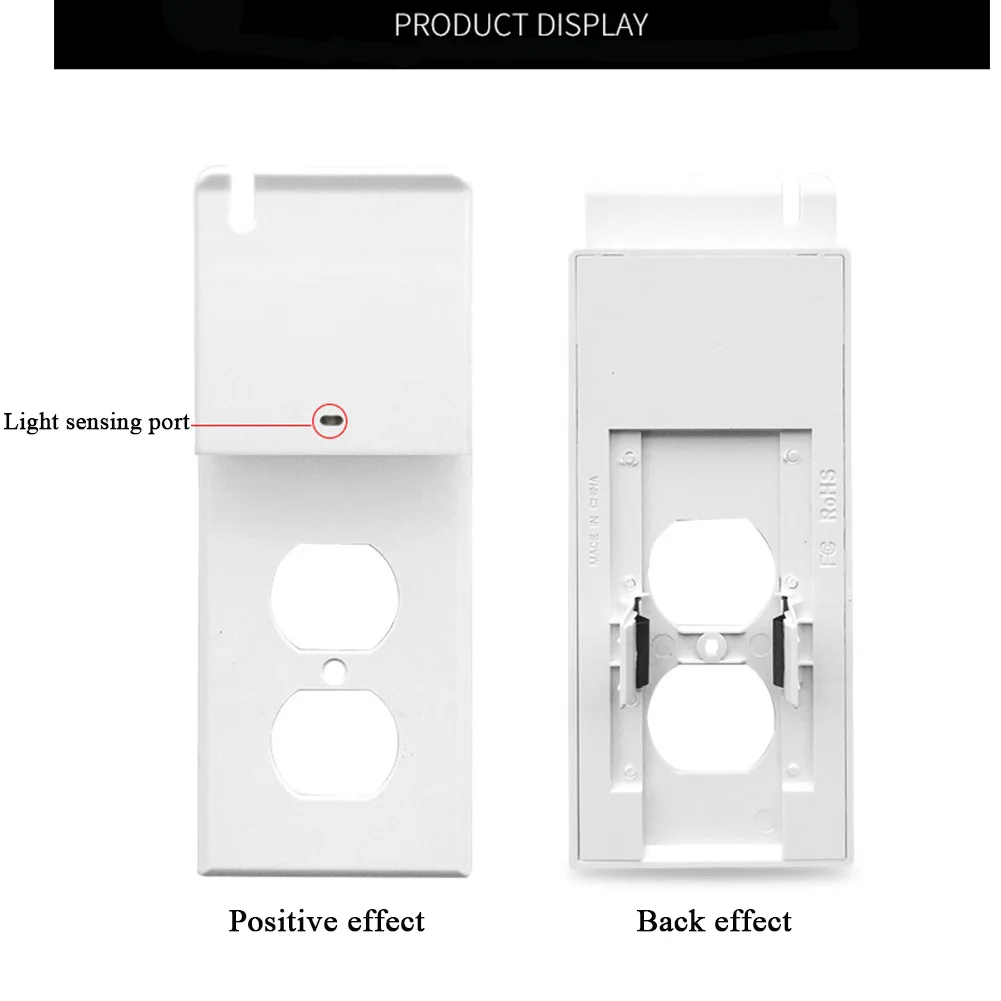 

Plastic Wall Charger Dual Outlet Electrical Socket Panel Night Light USB Port Home Led Phone Holder White Power Adapter