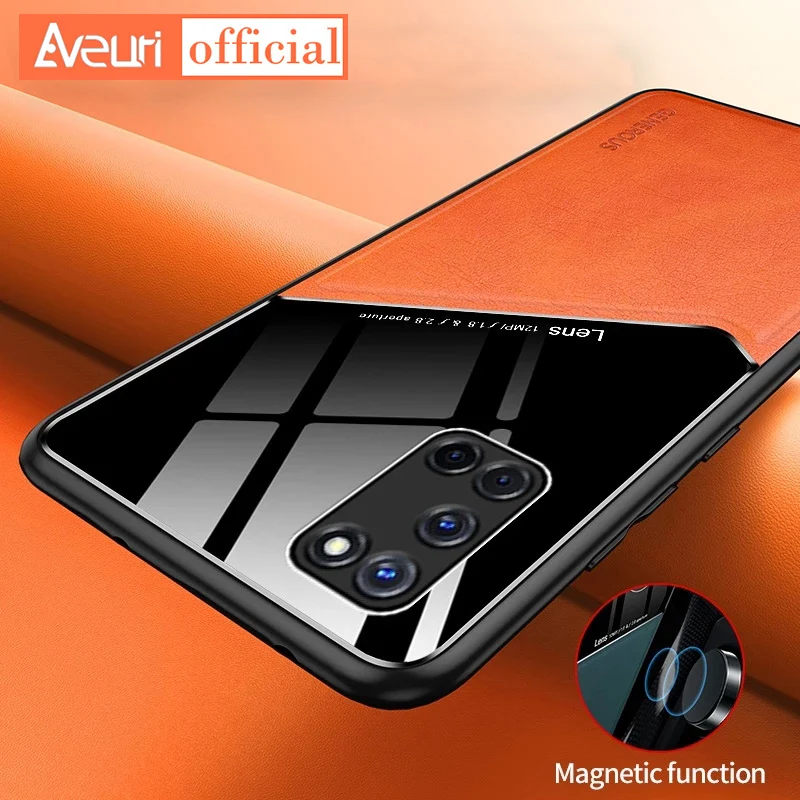 Luxury Car Holder Leather Phone Case For OPPO A5 A9 2020 A91 A52 A72