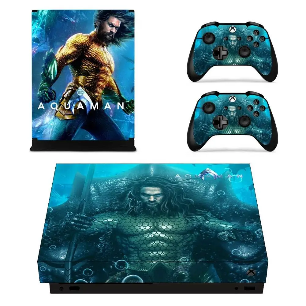 YSX1X2006 Aquaman стикер s для Xbox One X виниловое покрытие наклейки Стикеры Adesivo для Xbox one X консоли пульта дистанционного управления скины - Цвет: YSX1X2006