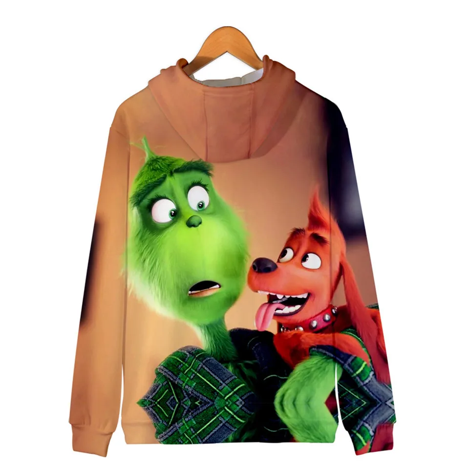 Лидер продаж, толстовки с 3D принтом из фильма «The Grinch», модная толстовка с капюшоном на молнии, Harajuku, уличная куртка, пальто, одежда
