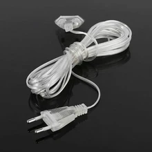 5 м 220 В ЕС Мощность Удлинительный кабель прозрачное зарядное устройство со штепсельной вилкой европейского стандарта ЕС Удлинительный провод для Светодиодный гирлянды рождественские огни