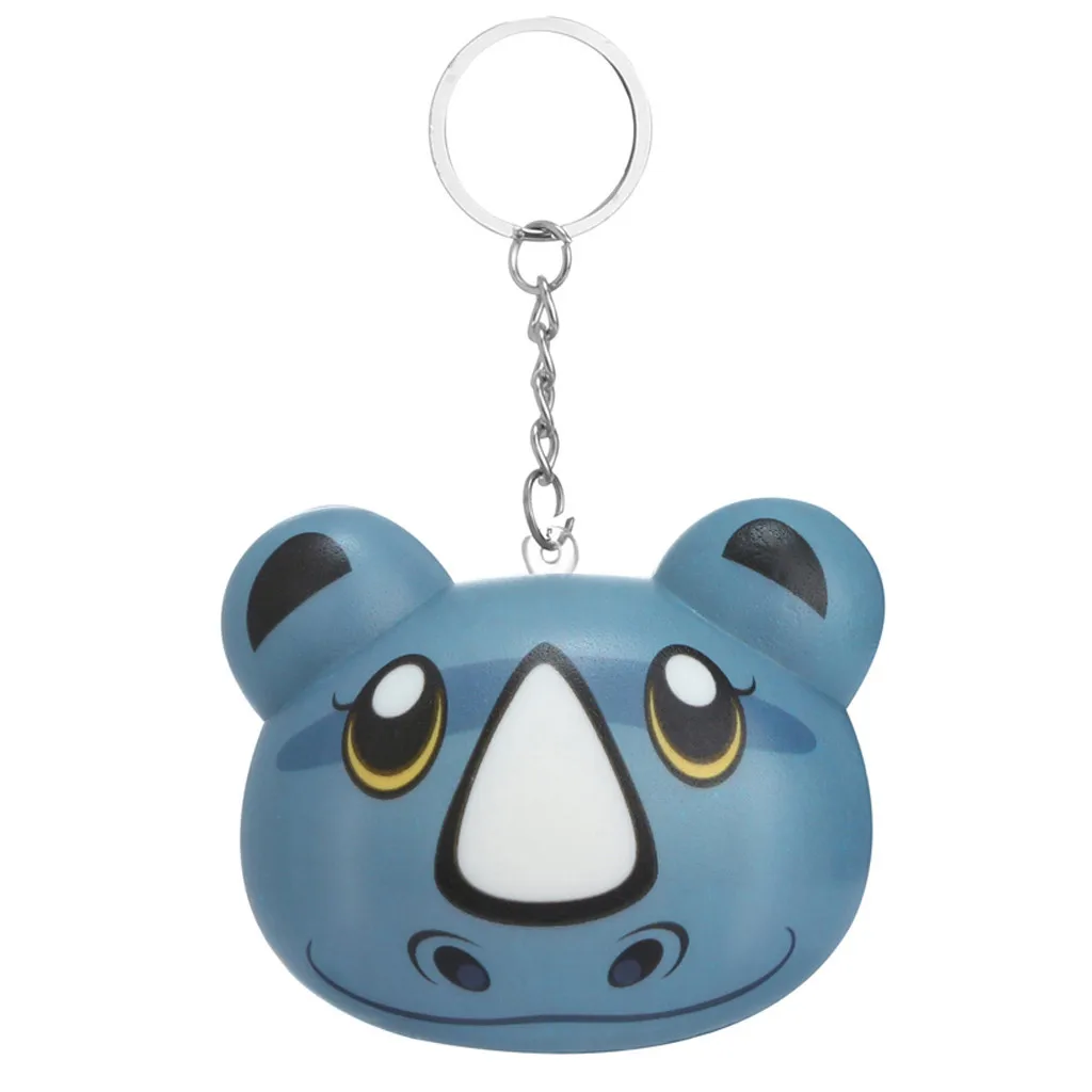 Squishy Toy Soft Slow Rising Animal Face Bread Simulation Bread keychain Stress Reliever Decor Phone Strap Gift #A