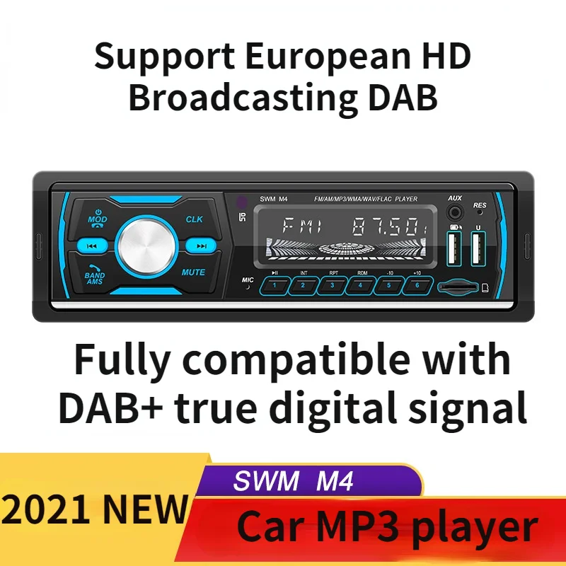 

2022 New SWM-80E Car Bluetooth Mp3 Player U Disk Card FM Radio Adds Alcohol Test Function Mp3 Player Bluetooth Music Player