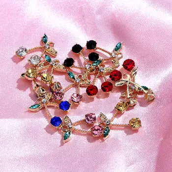 

Caraquet 10Pcs/set Fashion Crystal Cherry Gold Silver Color DIY Jewelry Accessories for Earring Necklace Pendant Wholesale