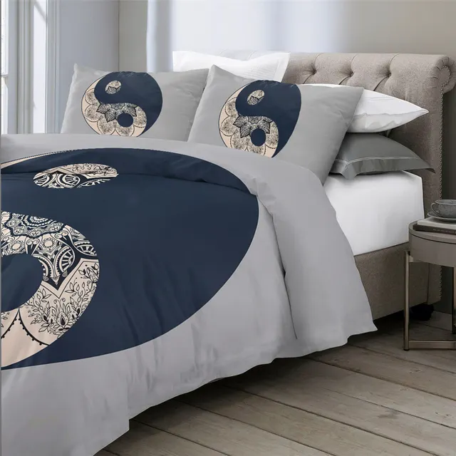 Tai Chi Bedding Set Yin and Yang 220 Duvet Cover Comforter Cover Set King Queen  cobertores de cama 90/135/150 Single Double Beds - AliExpress