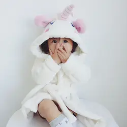 Фланелевый банный халат; детский спортивный костюм; милая детская ночная рубашка с единорогом; детский банный Халат
