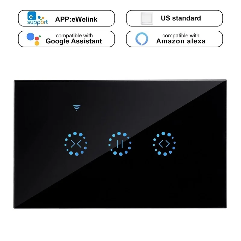 Smart Home WiFi Electrical touch Blinds curtain switch Ewelink APP Voice Control by Alexa Echo for Mechanical Limit Blinds Motor