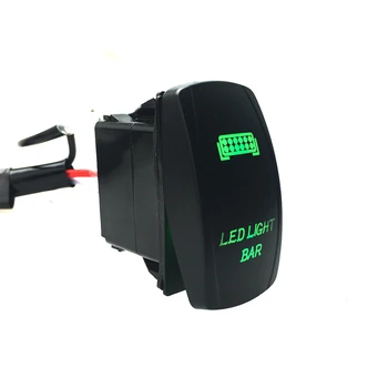 

LED Light Bar Wiring Harness 30 Amp Fuse ON-OFF Rocker Switch (Green) A30