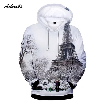 

Aikooki France Paris Eiffel Towe 3D Hoodies Sweatshirts Boy Brand Hooded Grandiose France Paris Eiffel Tower 3D Cotton Tops